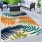 World Rug Gallery Palm Frond Indoor/Outdoor Area Rug 5'x7' Multi Area Rug 5550MULTI5X7 - alternate 1